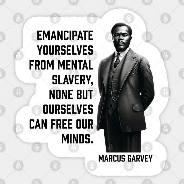 Marcus Garvey - Emancipate yourselves from mental slavery Sticker by UrbanLifeApparel